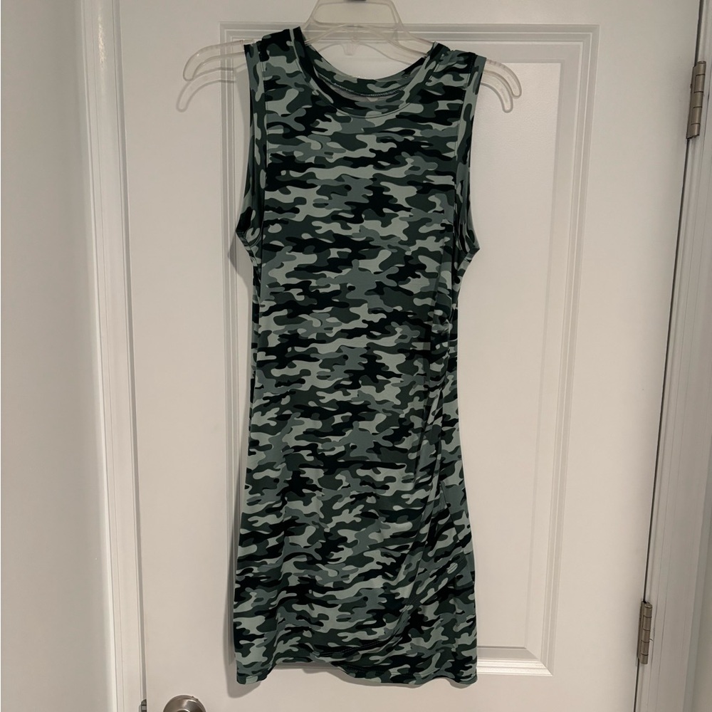 Camouflage body con dress